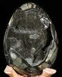 Septarian Dragon Egg Geode - Black Crystals #50822-1